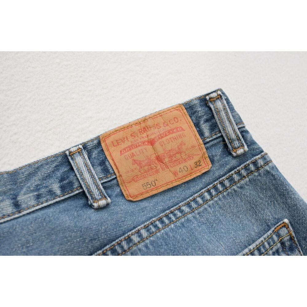Levi's 550 Relaxed Fit Straight Blue Denim Jeans Mens Size 40 x 32